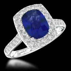 Cluster 0.91ct Sapphire Platinum Ring