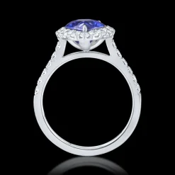 Cluster 2.55ct Sapphire Platinum Ring