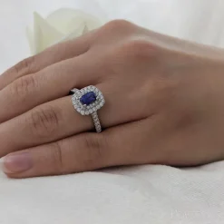 Cluster 0.47ct Sapphire Platinum Ring