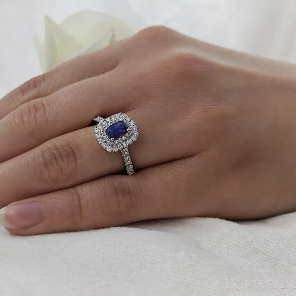 Cluster 0.47ct Sapphire Platinum Ring