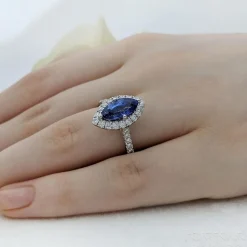 Cluster 2.00ct Sapphire Platinum Ring
