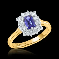Cluster 0.68ct Sapphire Yellow Gold Ring