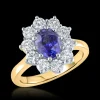 Cluster 1.58ct Sapphire Yellow Gold Ring