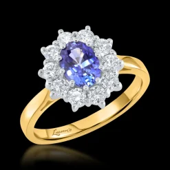 Cluster 1.16ct Sapphire Yellow Gold Ring