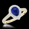Cluster 0.49ct Sapphire Yellow Gold/Platinum Ring