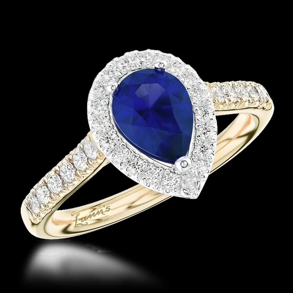 Cluster 0.49ct Sapphire Yellow Gold/Platinum Ring