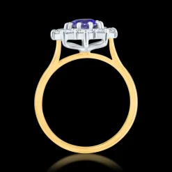 Cluster 1.68ct Sapphire Yellow Gold Ring