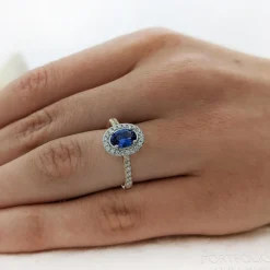 Cluster 0.70ct Sapphire Yellow Gold/Platinum Ring