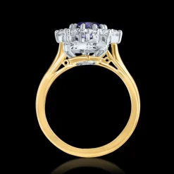 Cluster 1.58ct Sapphire Yellow Gold Ring