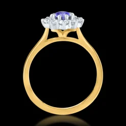 Cluster 1.16ct Sapphire Yellow Gold Ring