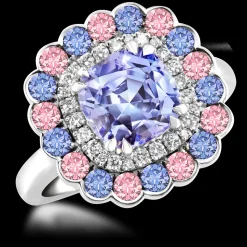 Cluster 2.14ct Tanzanite White Gold Ring