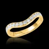 0.51ct Diamond Yellow Gold Medium Curved Ring