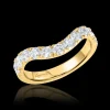 1.10ct Diamond Yellow Gold Medium Curved Ring