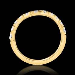 1.10ct Diamond Yellow Gold Medium Curved Ring