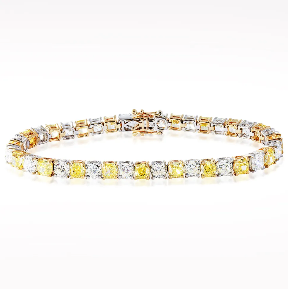 19.28ct Diamond Yellow/White Gold Bracelet
