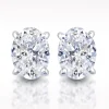 1.40ct F SI1 Oval Cut Diamond 18 Carat White Gold Earrings