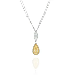 2.28ct Fancy Yellow Diamond White Gold Necklace