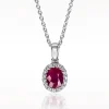 0.81ct Ruby and Diamond White Gold Necklace