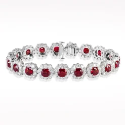 11.19ct Ruby And Diamond White Gold Bracelet