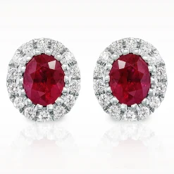 0.91ct Ruby And Diamond White Gold Earrings