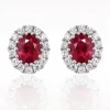 0.71ct Ruby And Diamond White Gold Earrings