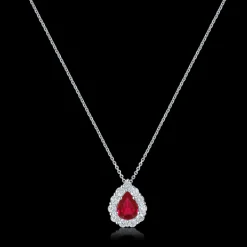 1.14ct Ruby and Diamond White Gold Necklace