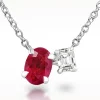 1.00ct Ruby And Diamond White Gold Necklace