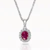 0.44ct Ruby and Diamond White Gold Necklace