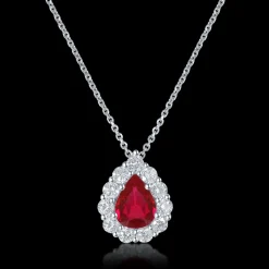 1.14ct Ruby and Diamond White Gold Necklace
