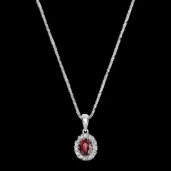 0.44ct Ruby and Diamond White Gold Necklace