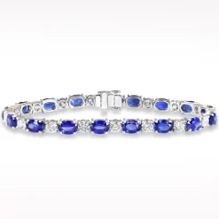 12.24ct Sapphire and Diamond Platinum Bracelet