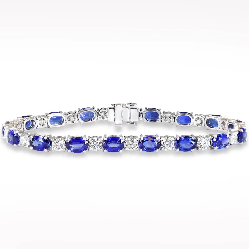 12.24ct Sapphire and Diamond Platinum Bracelet
