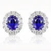 0.88ct Sapphire And Diamond White Gold Earrings