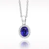 0.72ct Sapphire And Diamond White Gold Necklace