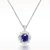 5.75ct Sapphire And Diamond White Gold Necklace