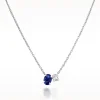 1.05ct Sapphire And Diamond White Gold Necklace