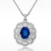 3.04ct Sapphire And Diamond White Gold Necklace