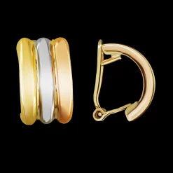 9ct Three Colour Gold Hoop Earrings