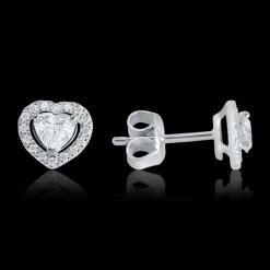 0.46ct Total G/H SI Diamond White Gold Heart Earrings