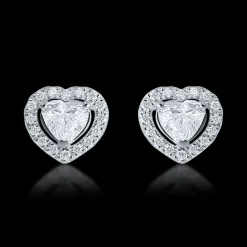 0.46ct Total G/H SI Diamond White Gold Heart Earrings