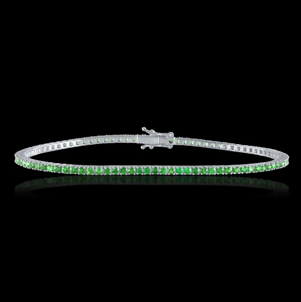 2.42ct Tsavorite White Gold Bracelet