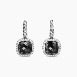 David Yurman Albion® Drop Earrings in Sterling Silver with Black Onyx and Diamonds