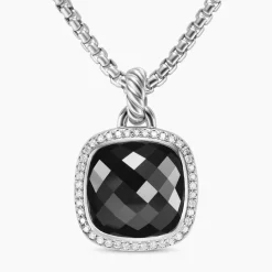 David Yurman Albion® Pendant in Sterling Silver with Black Onyx and Diamonds