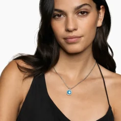 David Yurman Albion® Pendant in Sterling Silver with Blue Topaz and Diamonds