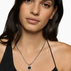 David Yurman Albion® Pendant in Sterling Silver with Black Onyx and Diamonds