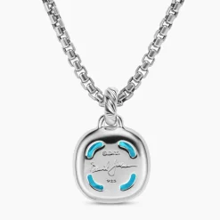 David Yurman Albion® Pendant in Sterling Silver with Blue Topaz and Diamonds