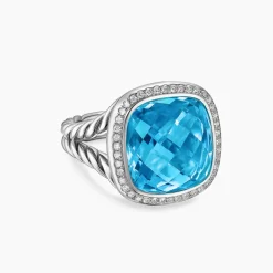 David Yurman Albion® Ring in Sterling Silver with Blue Topaz and Diamonds