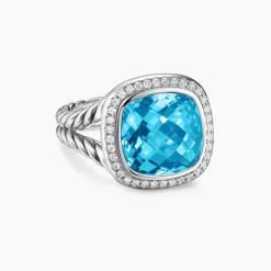 David Yurman Albion® Ring in Sterling Silver with Blue Topaz and Diamonds