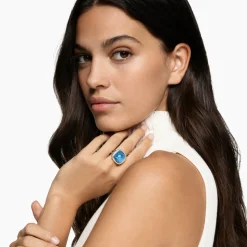 David Yurman Albion® Ring in Sterling Silver with Blue Topaz and Diamonds