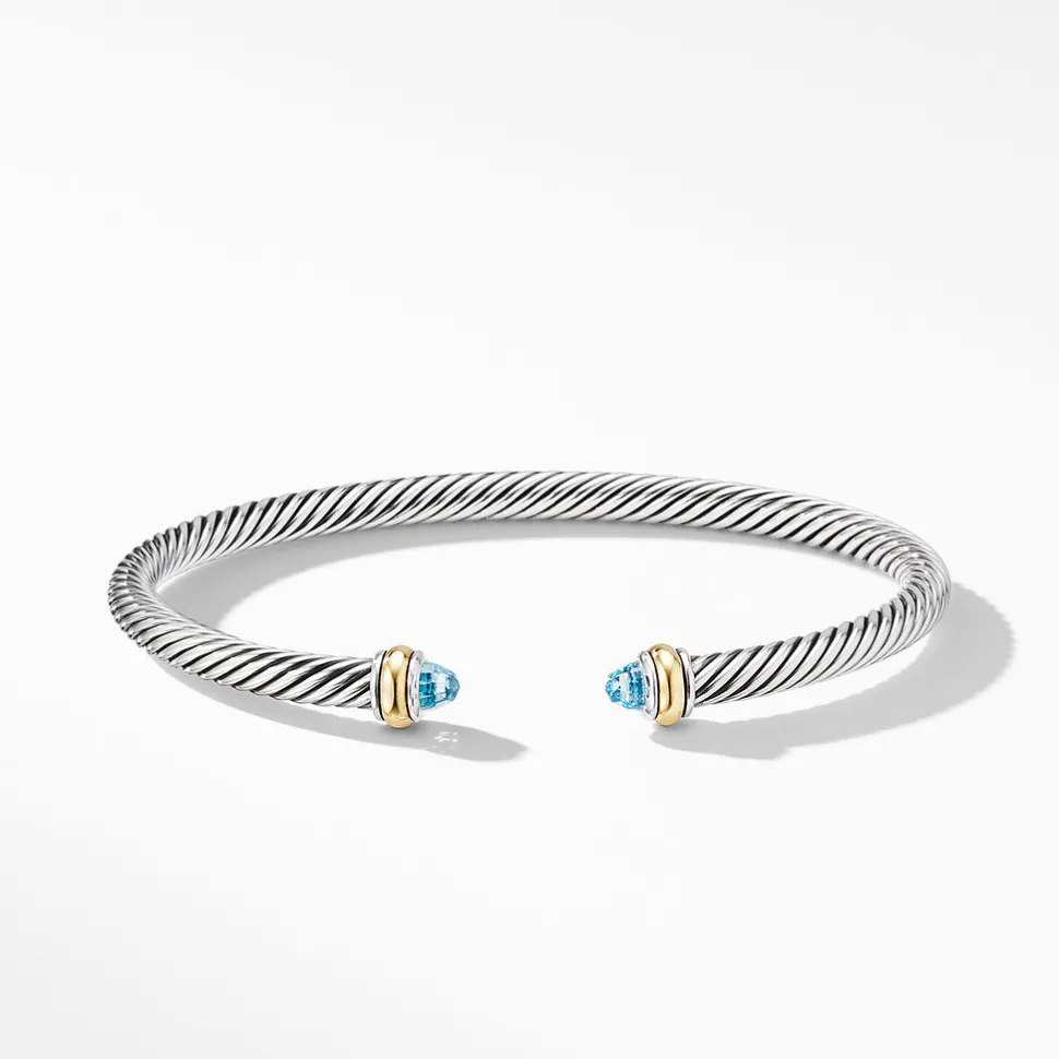 David Yurman Cable Classic Collection Bracelet with Blue Topaz